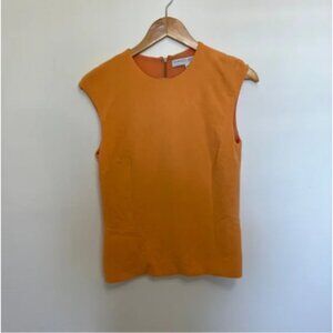 Carolina Herrera Orange Wool Blend Blouse Size 6